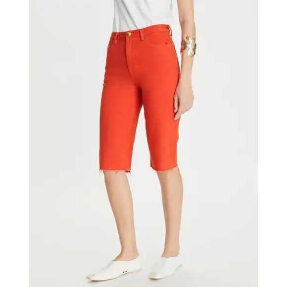 Tory Burch High Rise Cropped Jeans orange women's size 28 NEW WITH TAGS - Picture 1 of 7